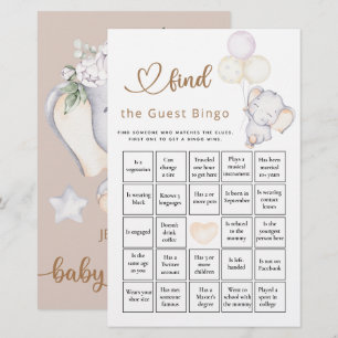 Find The Guest Bingo Girl's Elephant & Flower Game