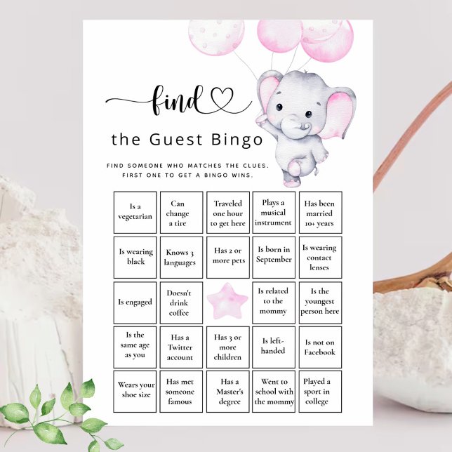 Find The Guest Bingo Girl's Elephant & Flower Game (Creator Uploaded)