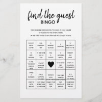 Find the Guest Bingo Minimalist Baby Shower Game