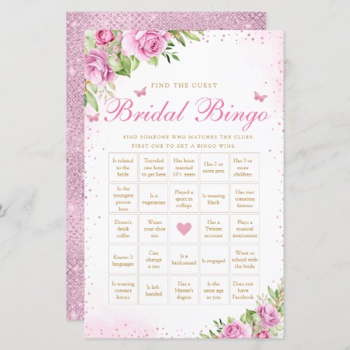 Find the Guest Bingo Shower Bingo Game