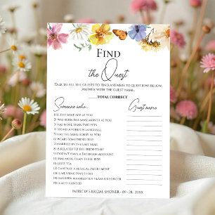 Find The Guest Boho Bridal Shower Game Card