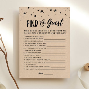 Find the guest Bridal Shower Editable game Card