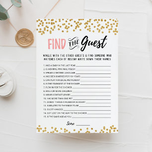 Find the guest Bridal Shower Editable game Card