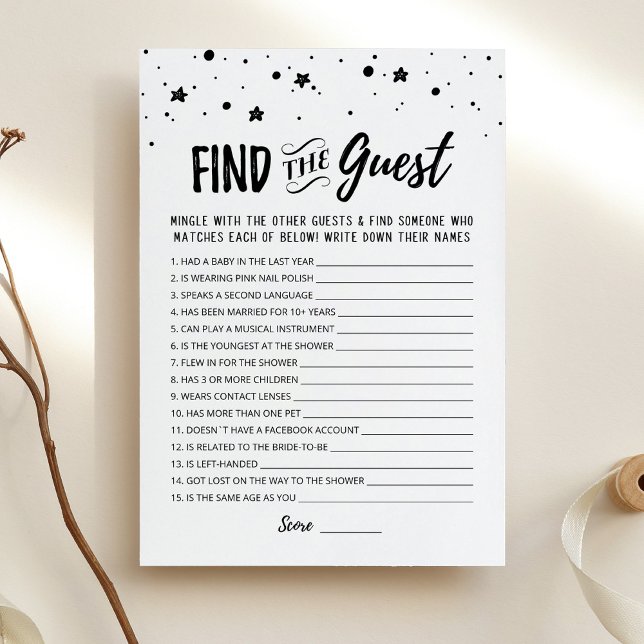 Find the guest Bridal Shower Editable game Card (Creator Uploaded)