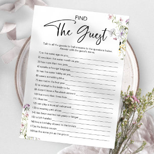 Find The Guest Bridal Shower Game Invitation