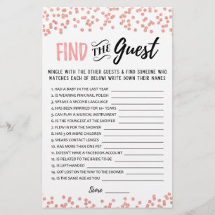 Find the guest Bridal Shower or Hen Party game