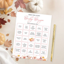 Find The Guest Fall Baby Shower Bingo Game Invitation