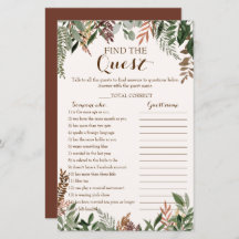 Find The Guest Game Аutumn Leaves Bridal Shower