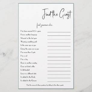 Find the Guest Game Card Flyer