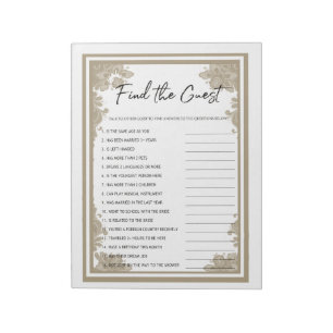 Find The Guest Game Notepad
