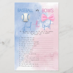 Find the guest gender reveal game