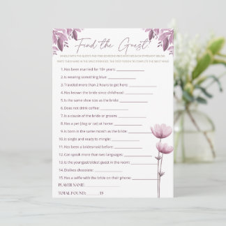 Find the Guest Icebreaker Gam, Bridal Shower Advice Card