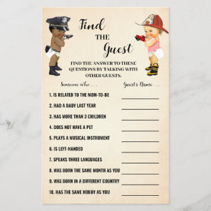 Find the Guest Little Recruit Baby Shower Game Flyer