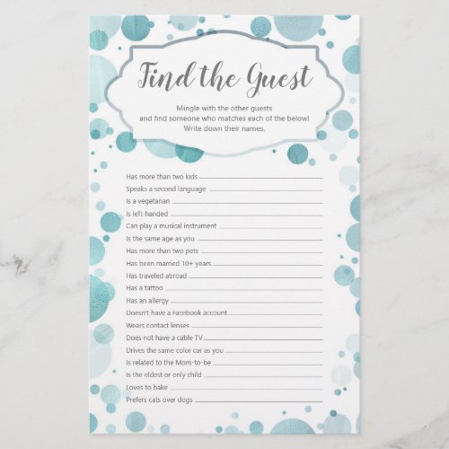 Find the guest New Trendy Fun Baby Shower Game