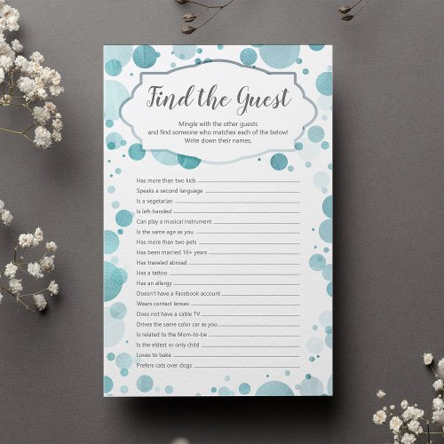 Find the guest New Trendy Fun Baby Shower Game