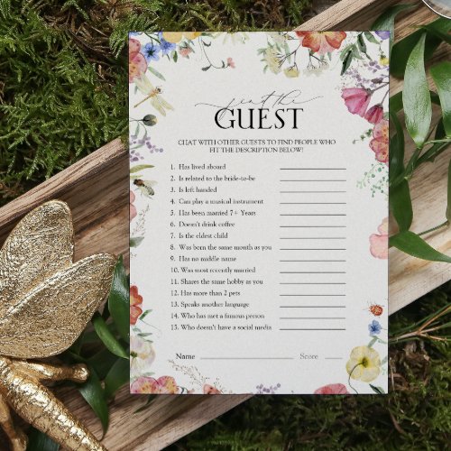 Find the Guest Pressed Floral Bridal Shower Game