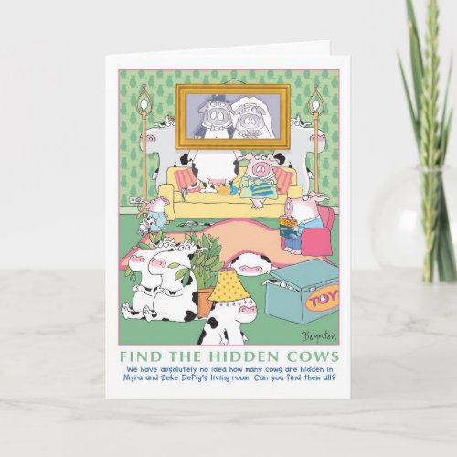FIND THE HIDDEN COWS Birthday Card