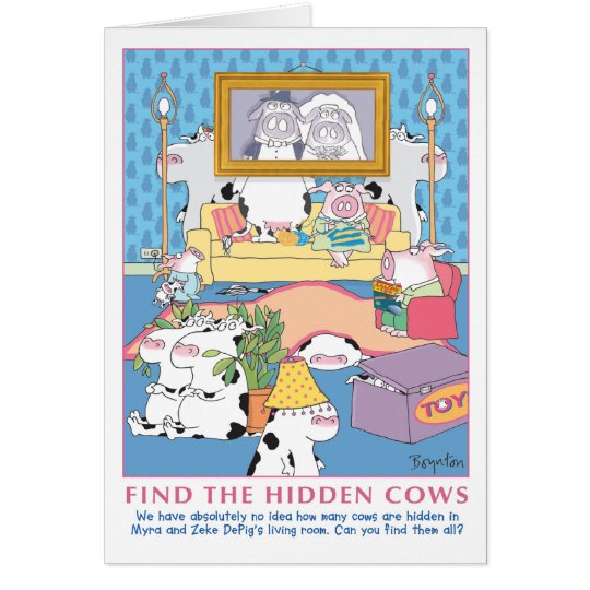 FIND THE HIDDEN COWS CARD
