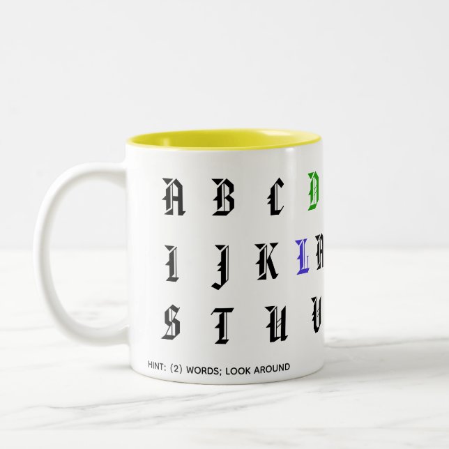 Find The Hidden Message Two-Tone Coffee Mug (Left)