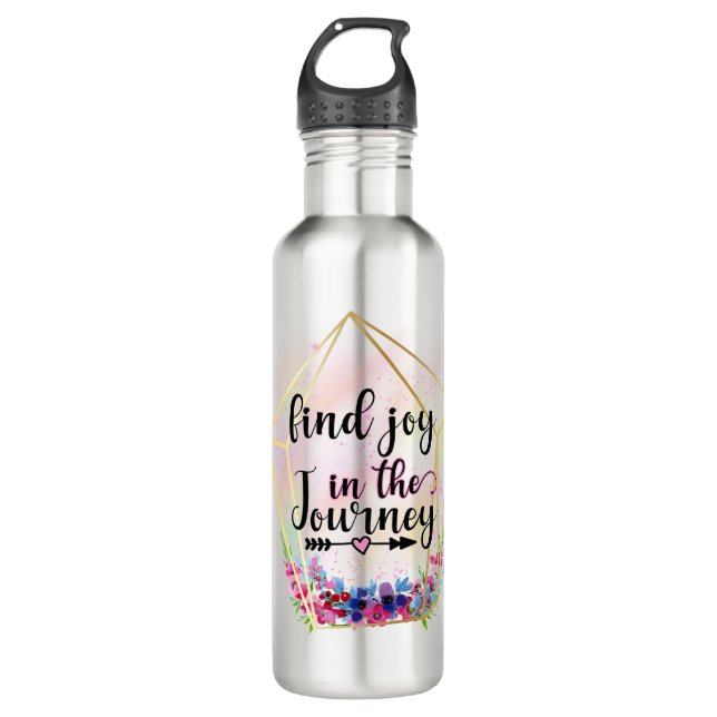 Find The Joy In The Journey Stainless Steel Water Bottle (Front)