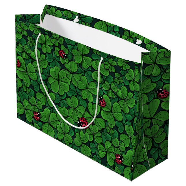 Find the lucky clover large gift bag (Back Angled)