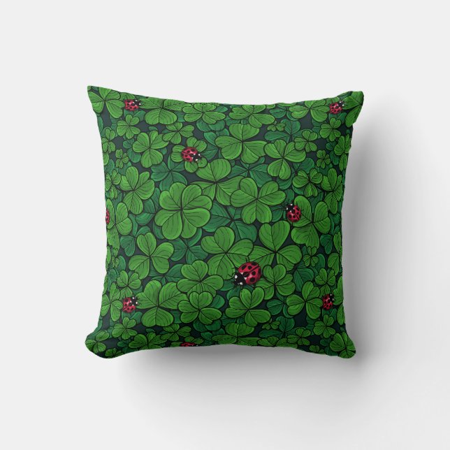 Find the lucky clover throw pillow (Front)