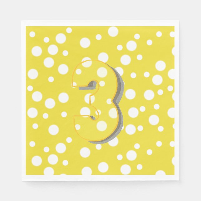 Find the Number 3 Third Birthday Napkins (Front)