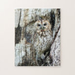 Find The Owl Jigsaw Puzzle<br><div class="desc">This is a lovely picture of a speckled owl in a speckled tree. The owl and bark are about the same color. All owl lovers will love this. It makes a nice gift and should be fun to put together if you like challenging projects.</div>