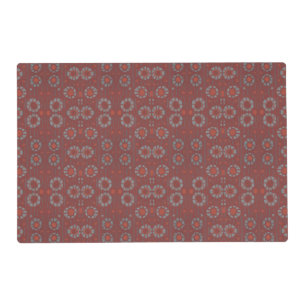 Find the Rabbit, rustic pattern, gray & terracotta Placemat