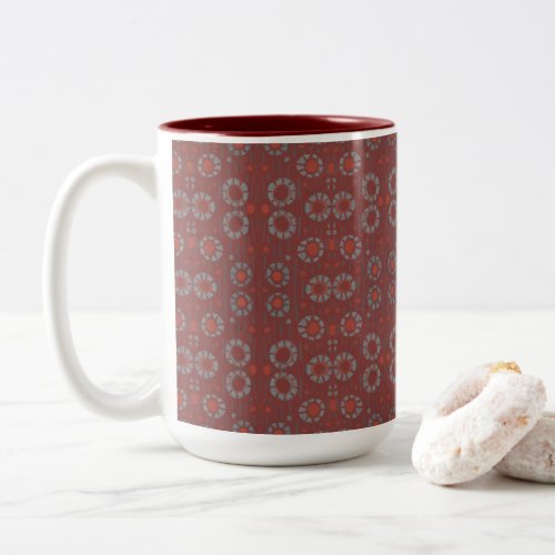 Find the Rabbit rustic pattern gray  terracotta Two_Tone Coffee Mug