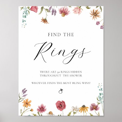 Find the Rings Bridal Shower Game Sign