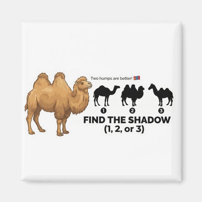 Find The Shadow: Bactrian Camel Educational Toddle Magnet (Front)