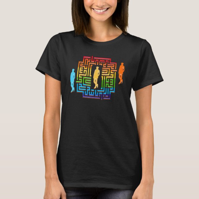 FIND WAY TO YOUR HAPPINESS happiness maze T-Shirt (Front)