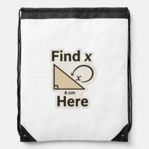 Find X Math Joke Sticker – Funny Geometry Pun Drawstring Bag