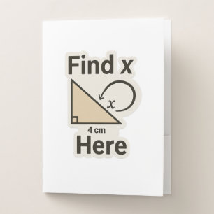Find X Math Joke Sticker – Funny Geometry Pun Pocket Folder