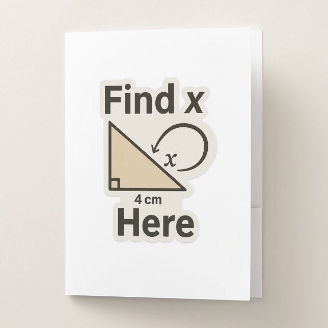 Find X Math Joke Sticker – Funny Geometry Pun  Pocket Folder (Front)