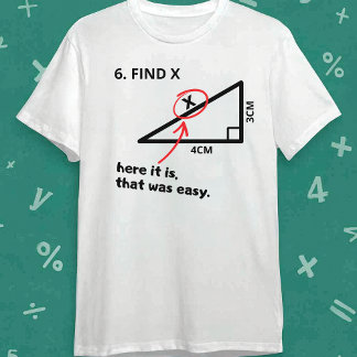 Find X Shirt Funny Math Geometry Triangle Joke 