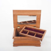 Find You Sooner Loving Cherry Wood Jewelry Box (Open)