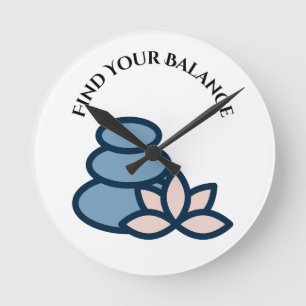 Find Your Balance Round Clock