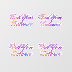 Find Your Balance Watercolor Pink Mauve Aqua Blue  Wall Decal