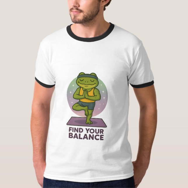 Find Your Balance - Yoga Frog T-Shirt" T-Shirt (Front)