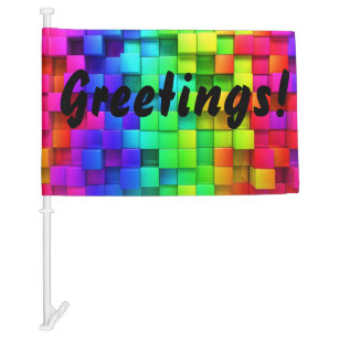 FIND YOUR CAR in the Parking Lot Greetings FLAG