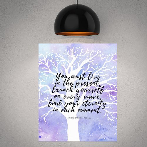 Find Your Eternity Quote White Tree Poster