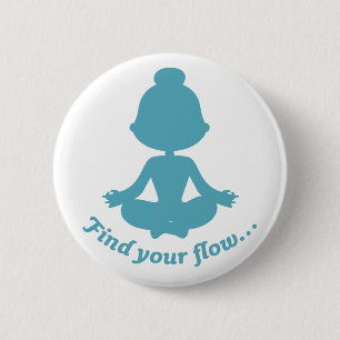 Find Your Flow Button (Cyan)
