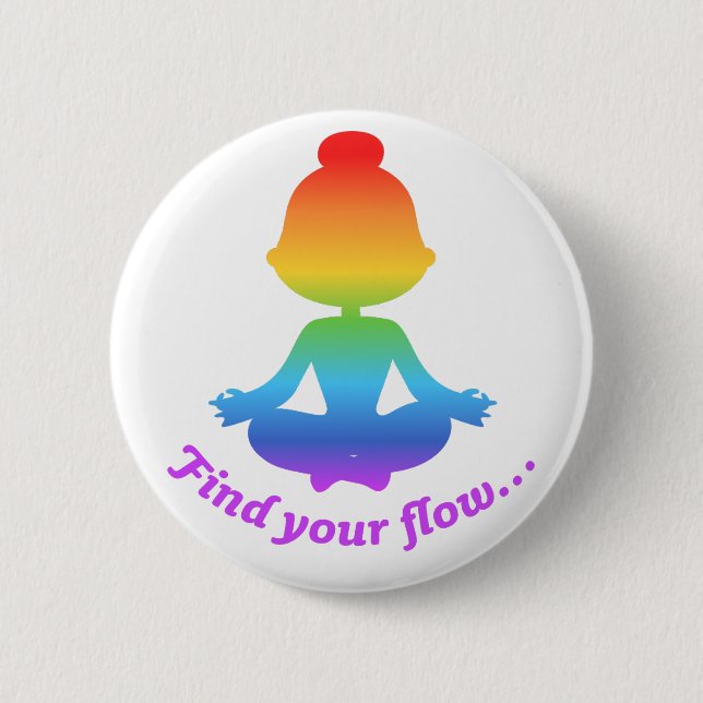 Find Your Flow Button (Rainbow) (Front)