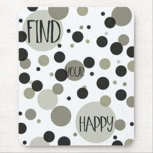 Find Your Happy Gold Black Confetti Mouse Pad