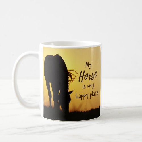 Find Your Happy Place Horse Silhouette Coffee Mug