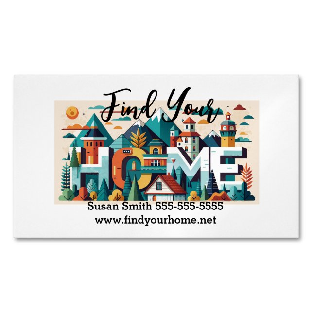 "Find Your Home" Realtor Business Card Magnet (Front)