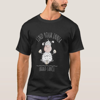 Find Your Inner Baaa-lance Quote Funny Yoga Sheep  T-Shirt
