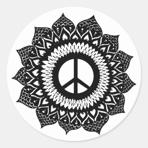 Find your inner peace  Mandala Design Classic Round Sticker